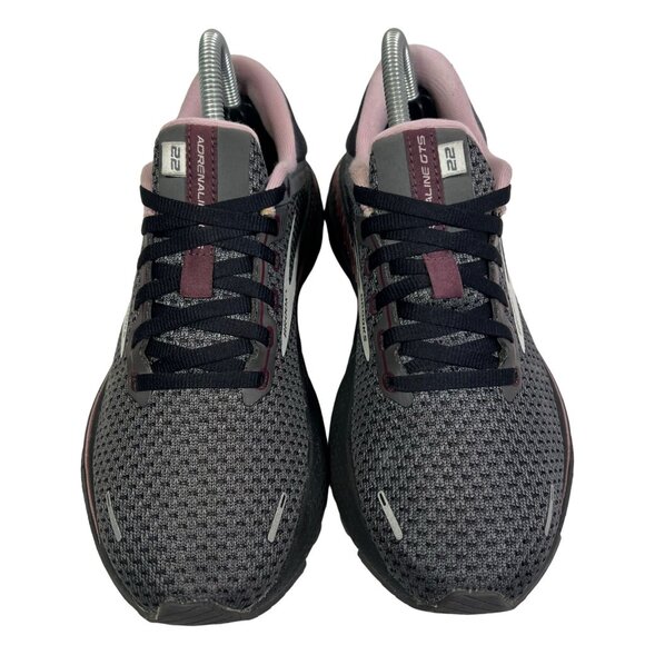 Brooks Adrenaline GTS 22 Shoes Women's 7.5 B Black Gray Pink Running Sneakers - Picture 5 of 9